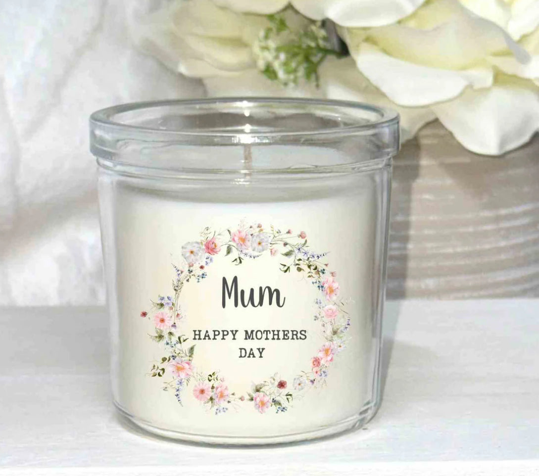 Candle with gift box and matches.