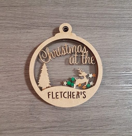 Example Bauble - Christmas at the surname shaker bauble.