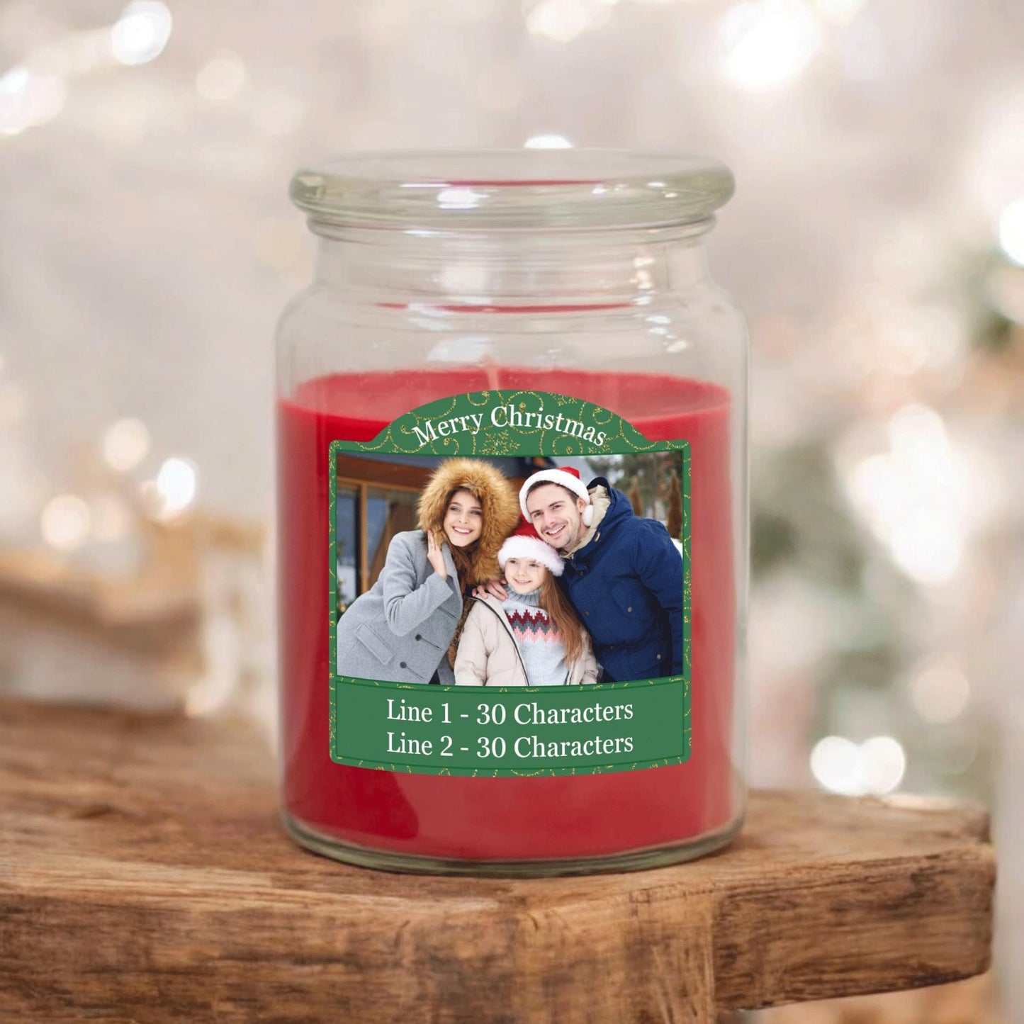 Christmas Personalised Photo Candles.