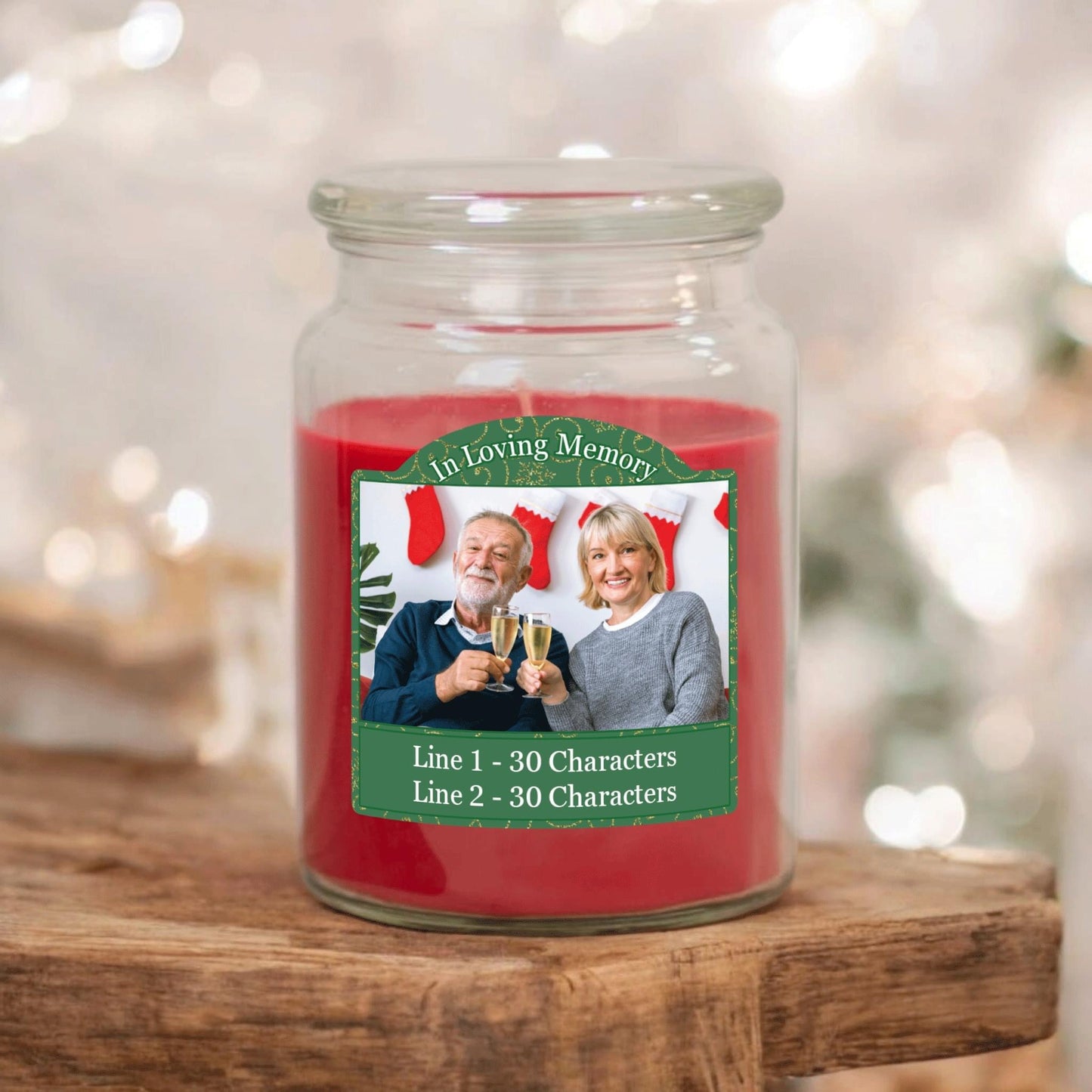Christmas Personalised Photo Candles.