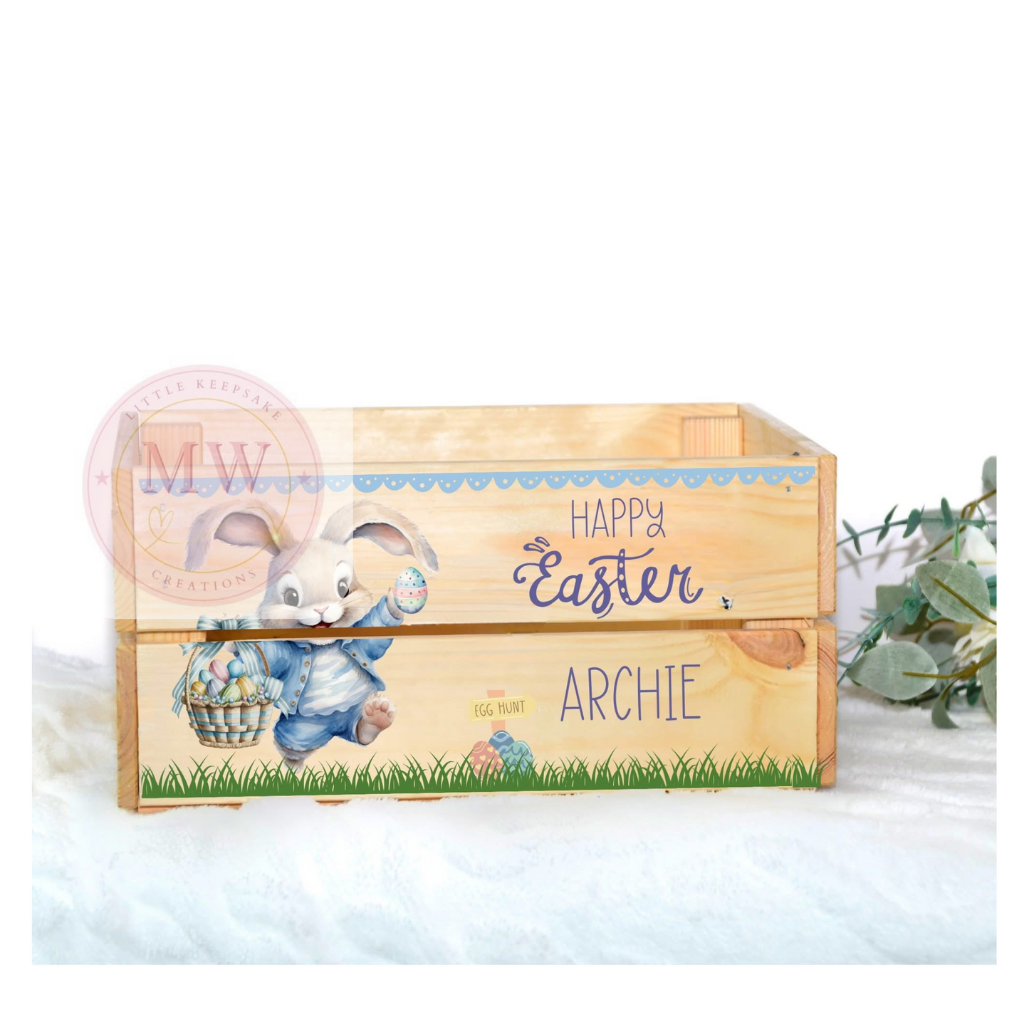 Easter Personalised Wooden Crate