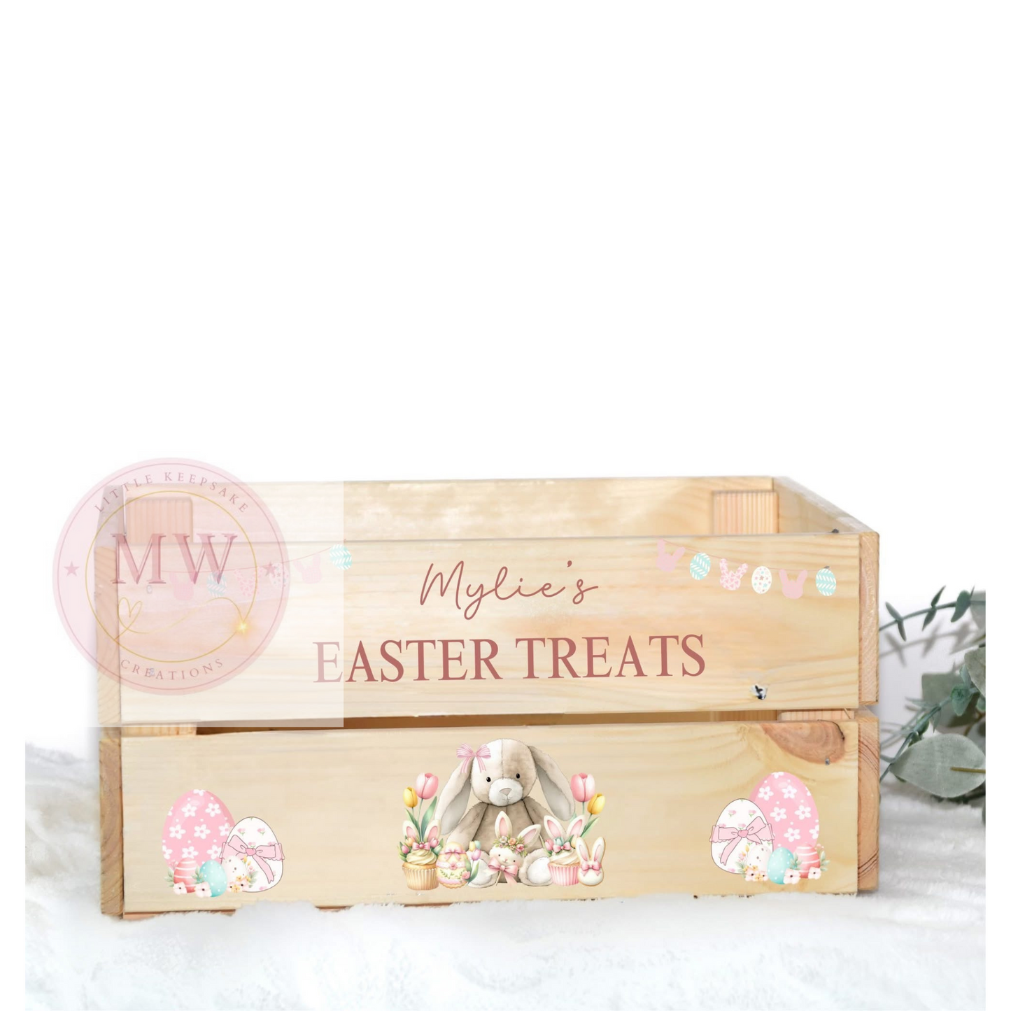Easter Personalised Wooden Crate