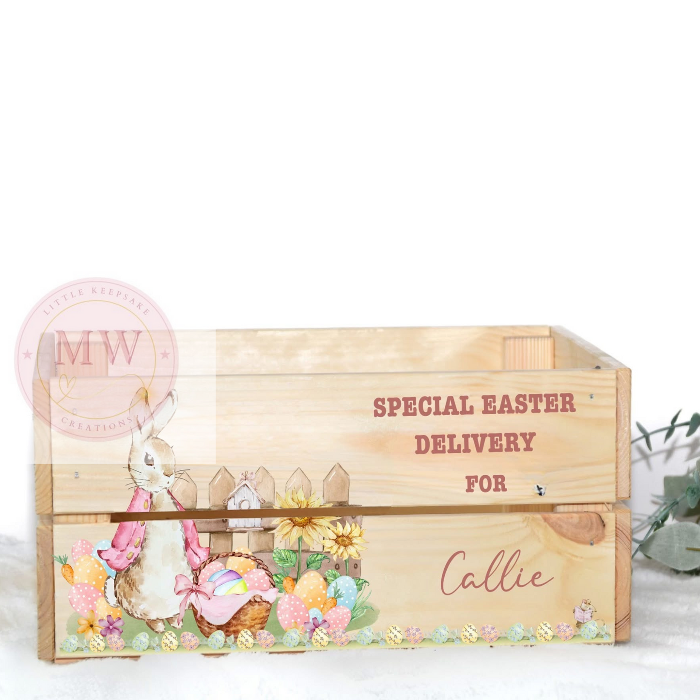 Easter Personalised Wooden Crate