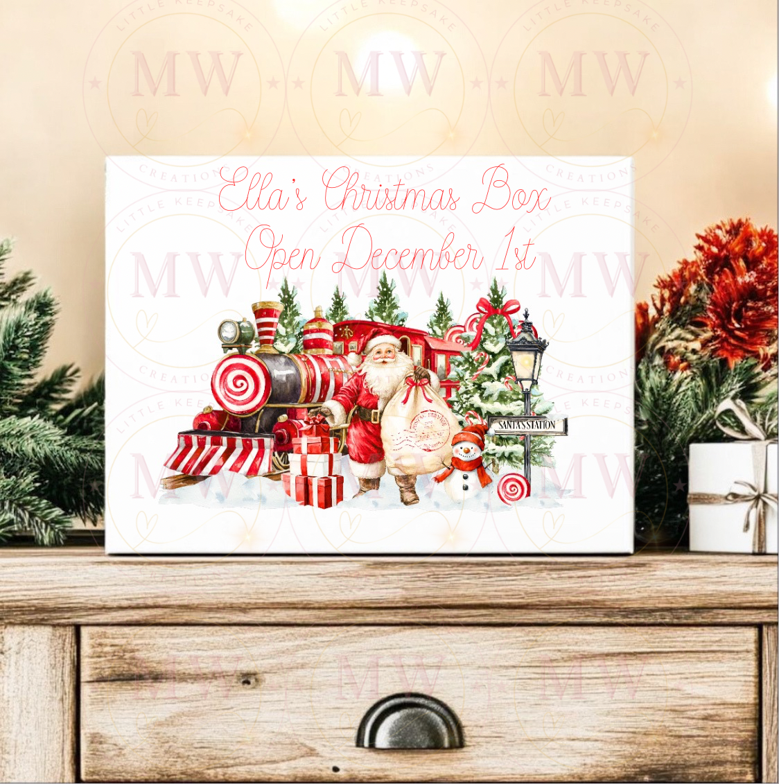 Christmas Eve Box Santa Train Design.
