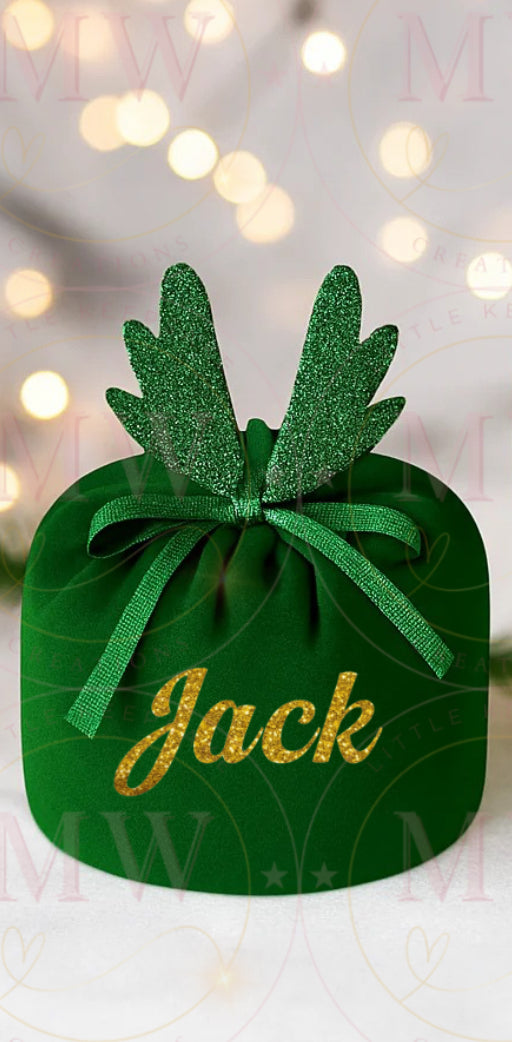Christmas Antler Velvet Bags