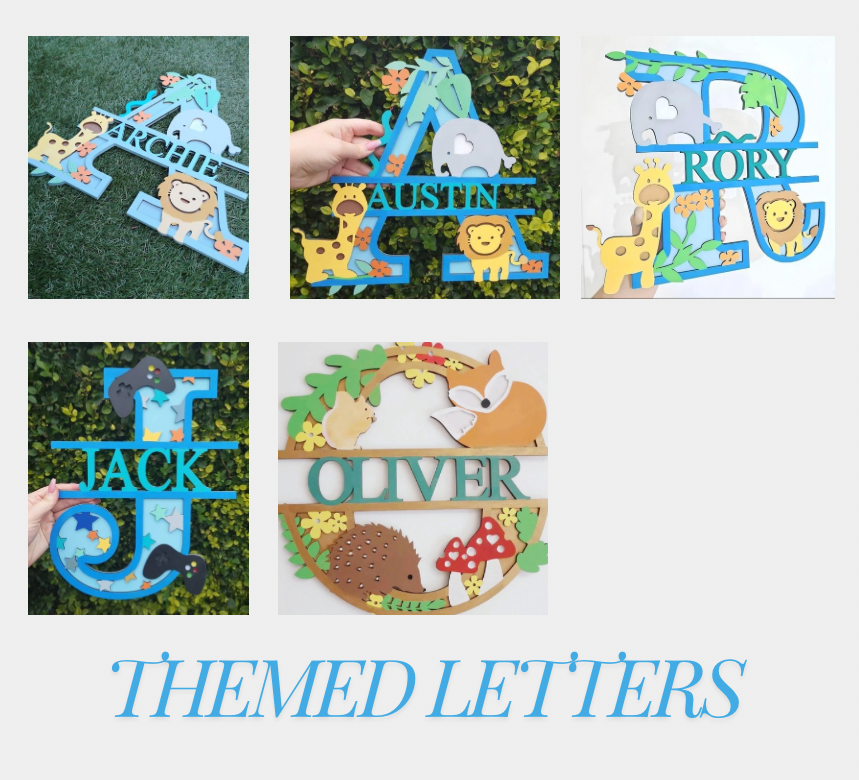 Nursery Decor Personalised 35cm Themed Letters.