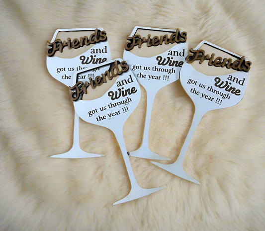 Friends and Wine Christmas Bauble.