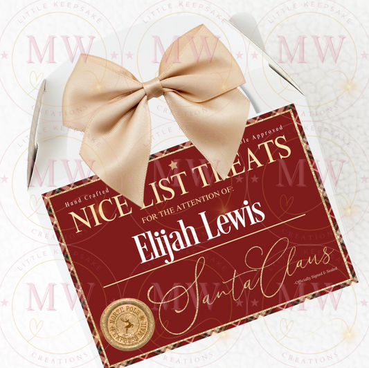 Christmas Nice List Tartan Treat Box.