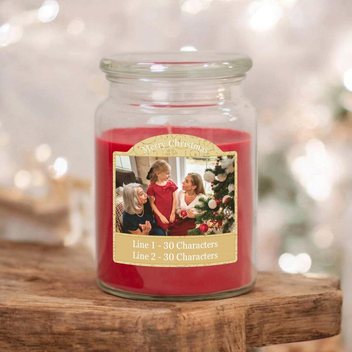 Christmas Personalised Photo Candles.