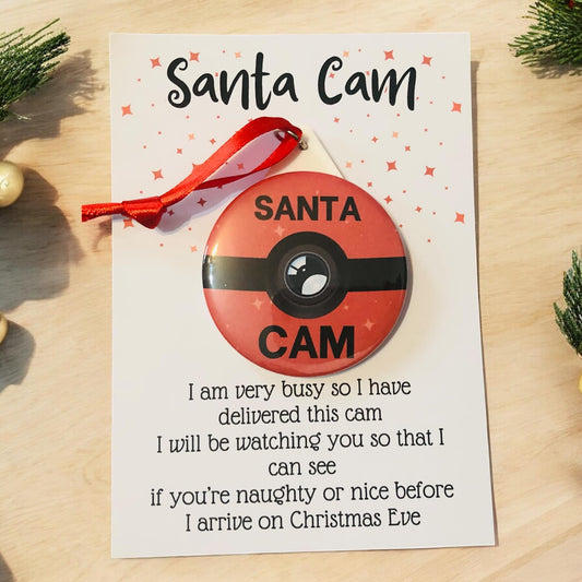 Santa Cam Bauble with backing note card.