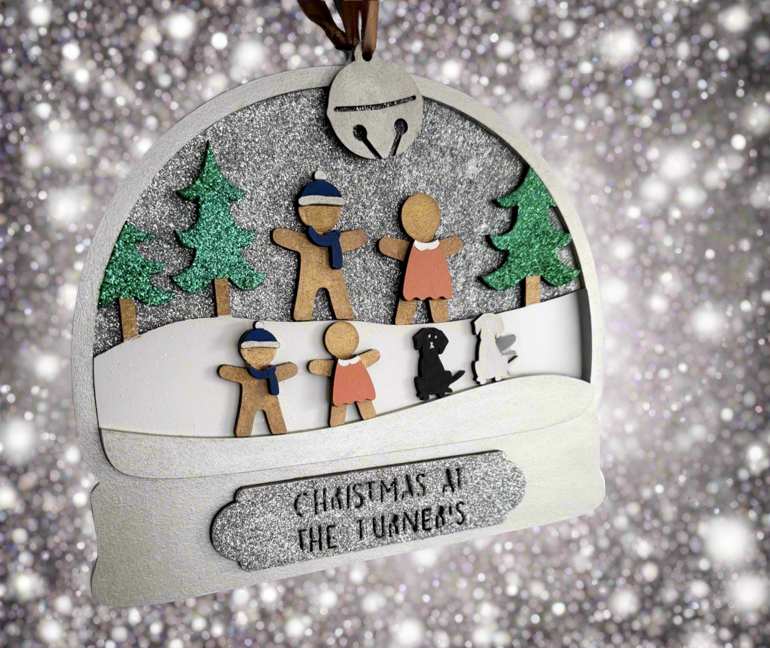 Example Christmas Gingerbread Family Snowglobe.