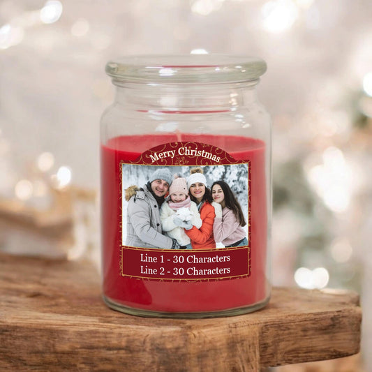 Christmas Personalised Photo Candles.