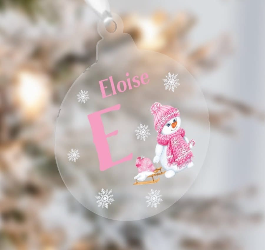 Christmas Acrylic Snowman Baubles.