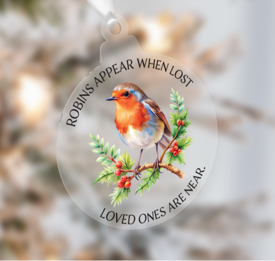 Christmas Bauble Robins Appear when loved ones are near.