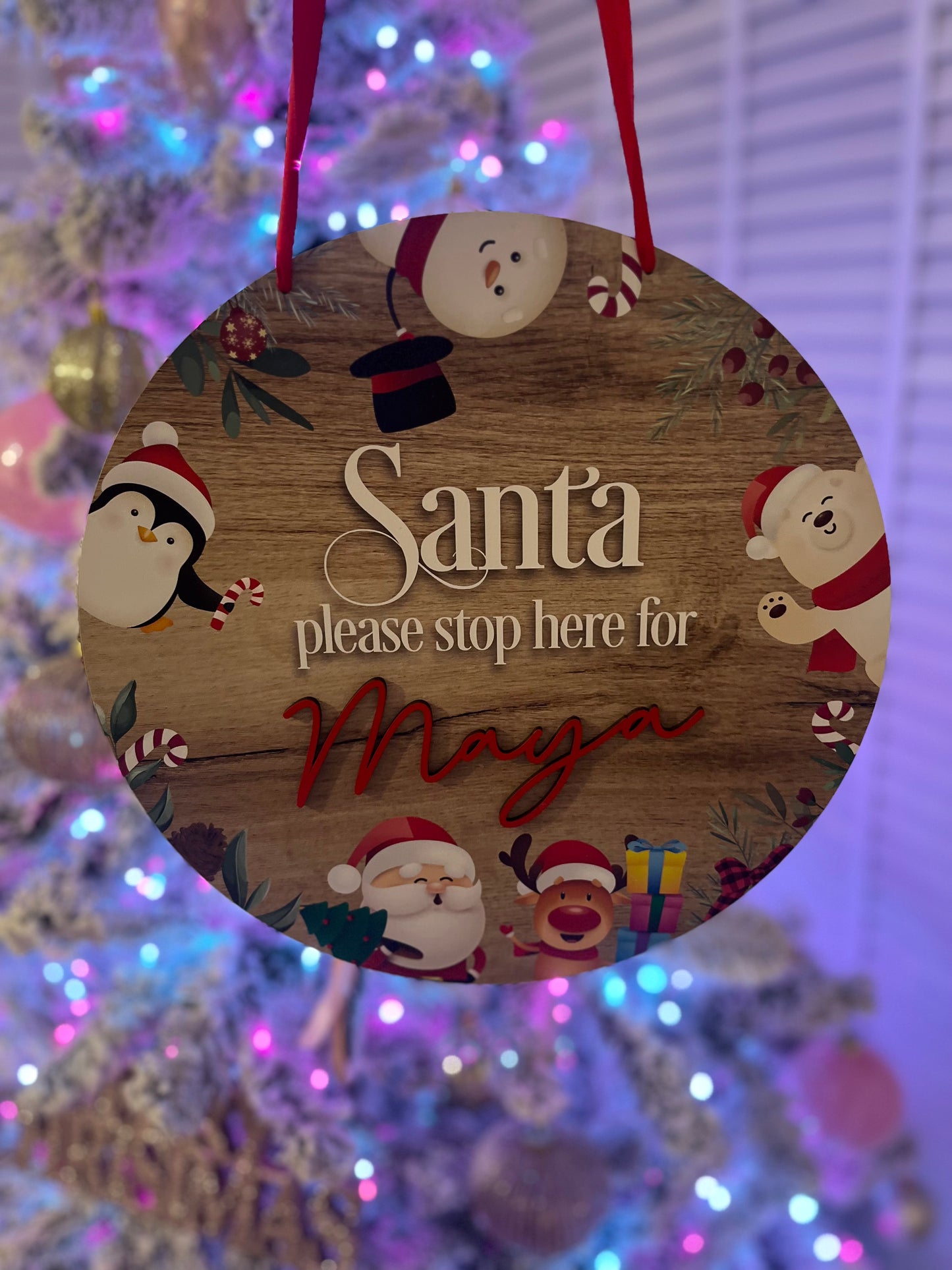 Christmas Plaque Santa Stop Here