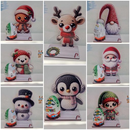 Christmas Knitted Style Kinder Egg Holders.
